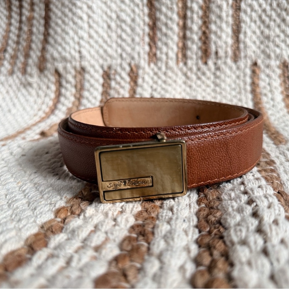 Sergio Valente Vintage Cognac Leather Belt
